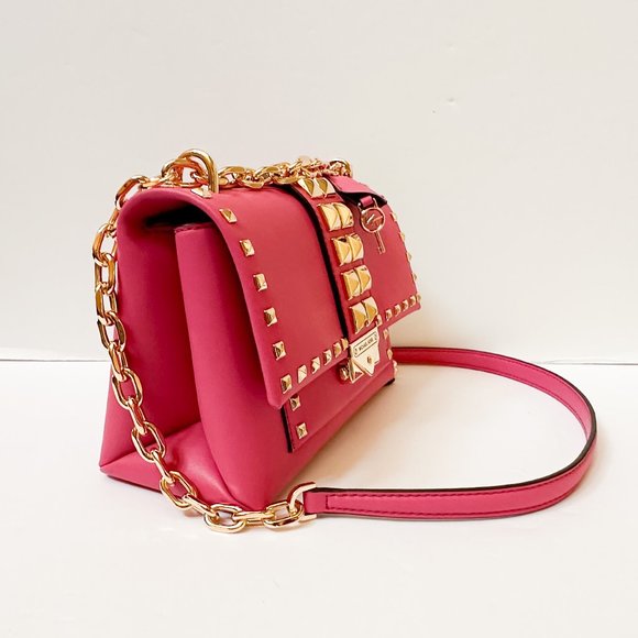 Michael Kors CECE Medium Flap Shoulder Crossbody Leather Bag French Pink - Picture 3 of 13